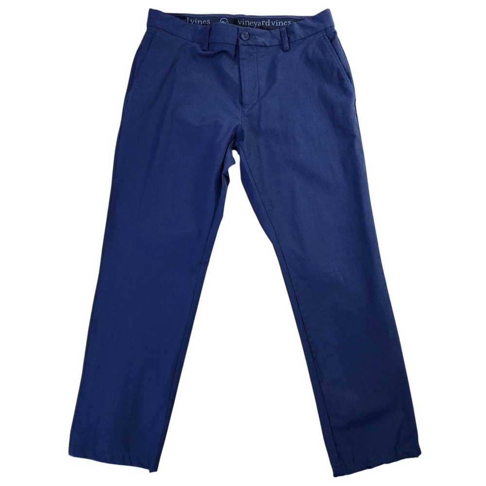 Vineyard Vines On The Go Performance Pants Mens 33x34* (Fits 33x27) Blue Stretch